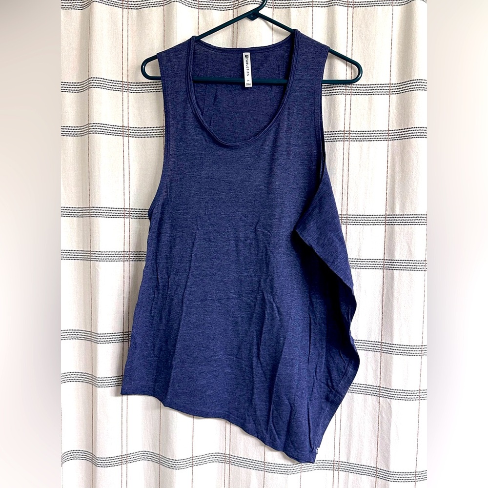 Fabletics Asymmetrical Tank Top Navy Size Medium